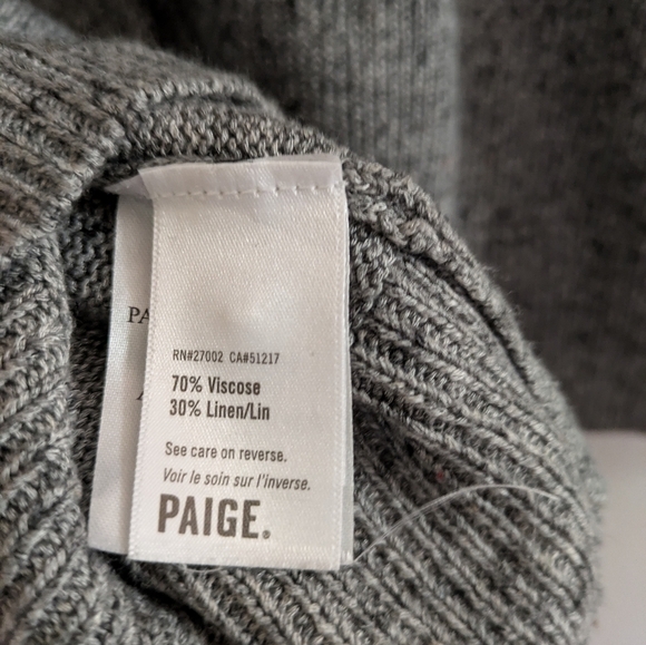 Paige Men's XL Long Sleeve Fielder Henley Sweater Heather Grey - Picture 6 of 6